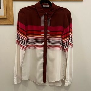 Equipment Silk Stripe Blouse (Small)